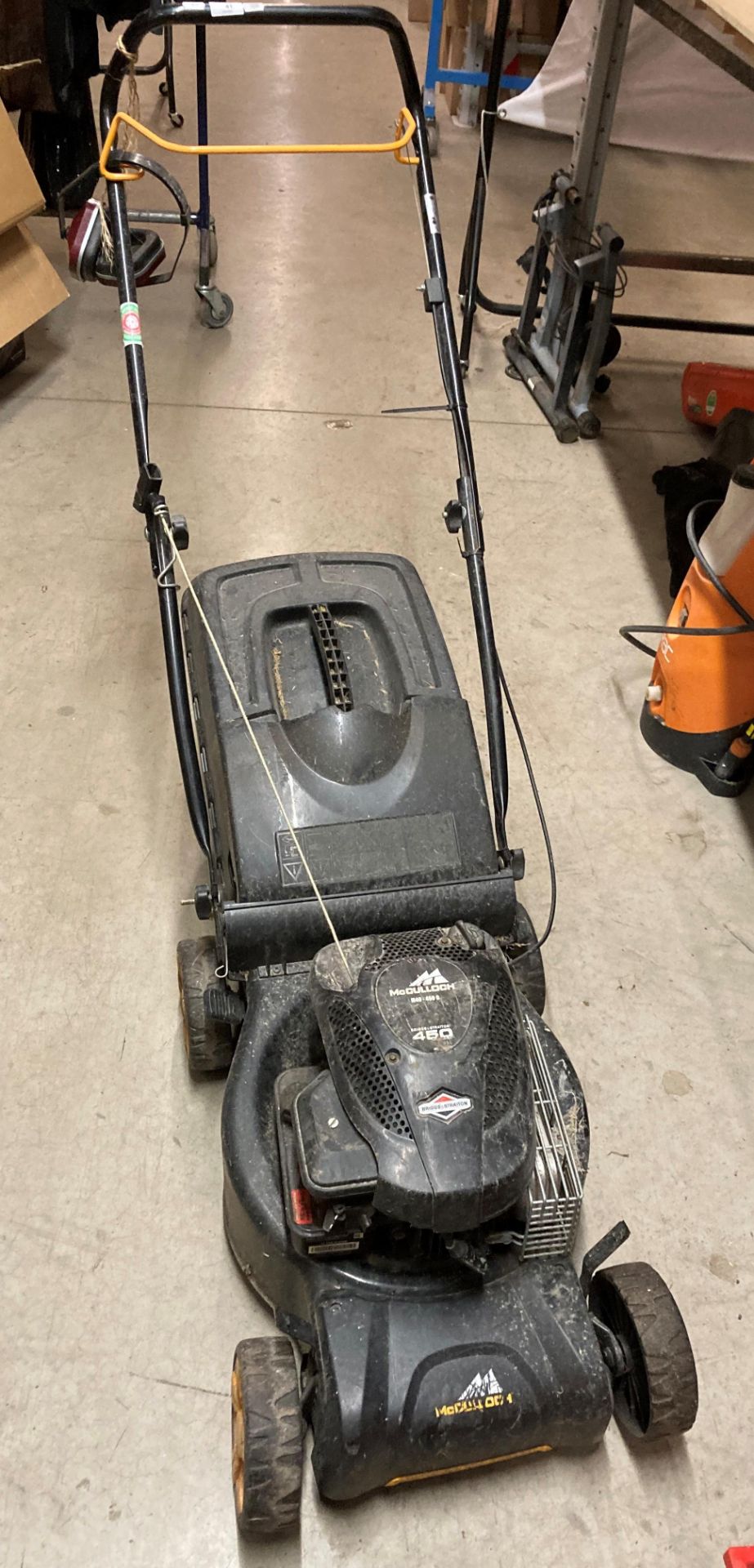 A McCulloch M40 - 450G petrol rotary lawn mower with Briggs and Stratton 450 series engine and