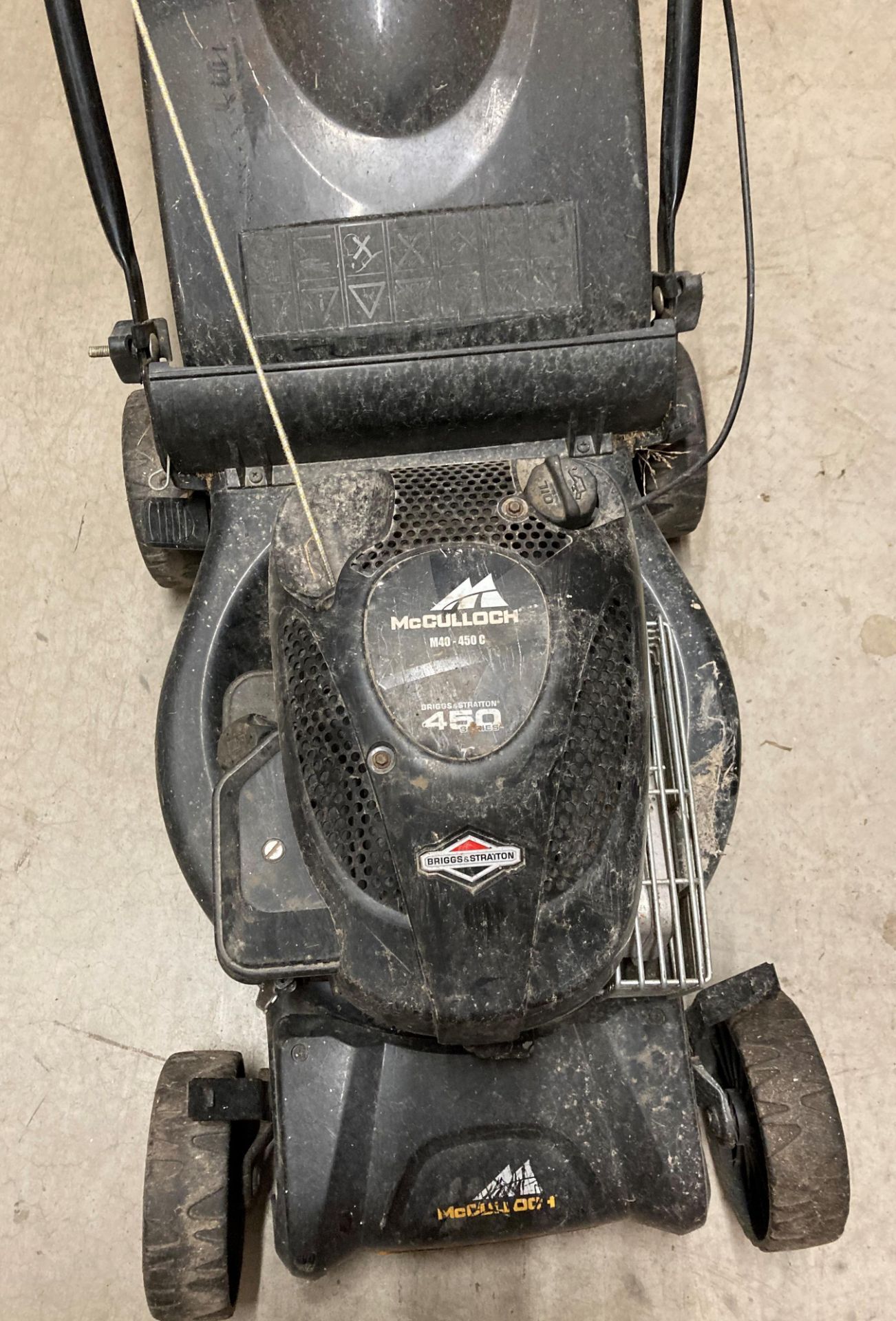 A McCulloch M40 - 450G petrol rotary lawn mower with Briggs and Stratton 450 series engine and - Image 2 of 2