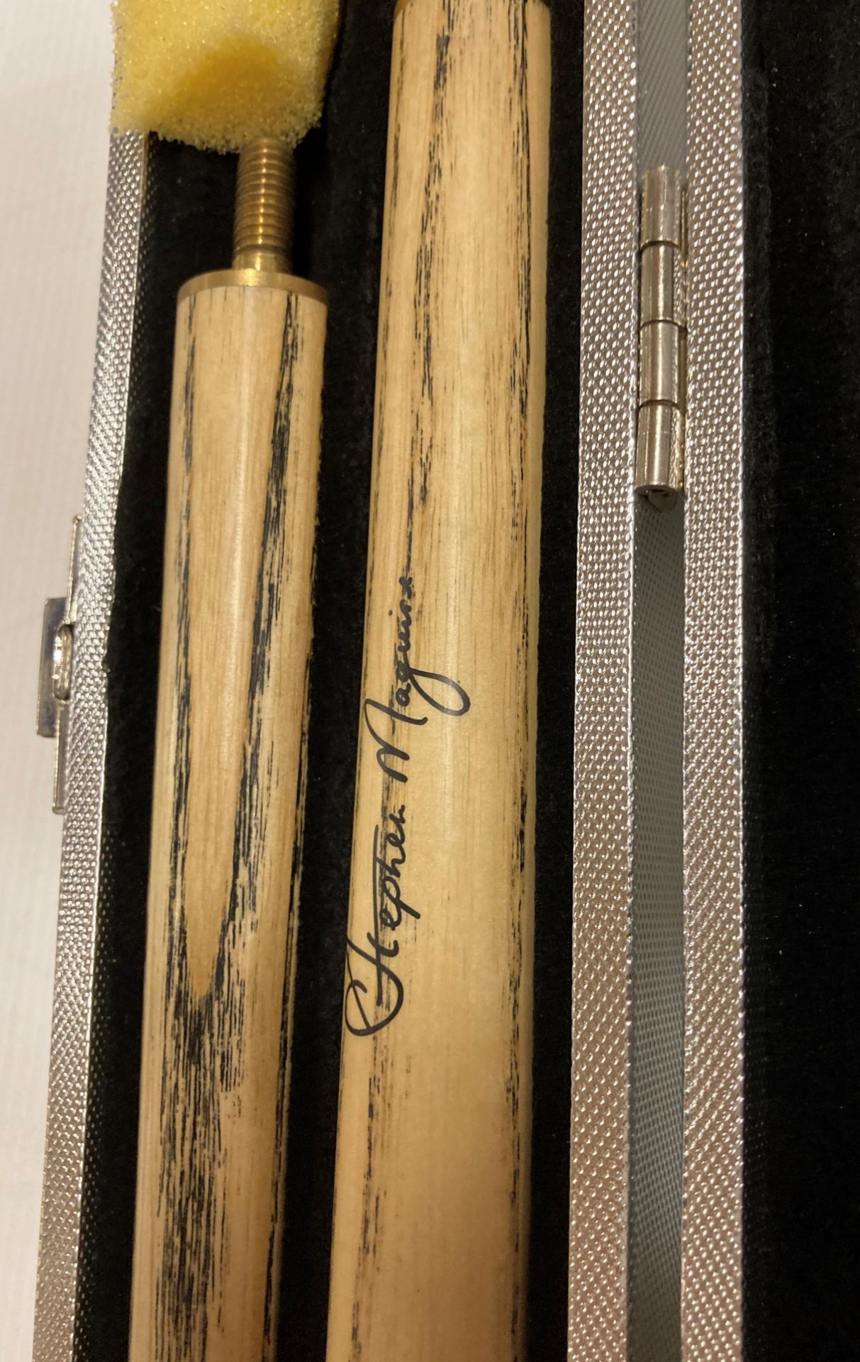 A Debut two-piece snooker cue with facsimile signature 'Stephen Maguire' in aluminium case - Image 2 of 2