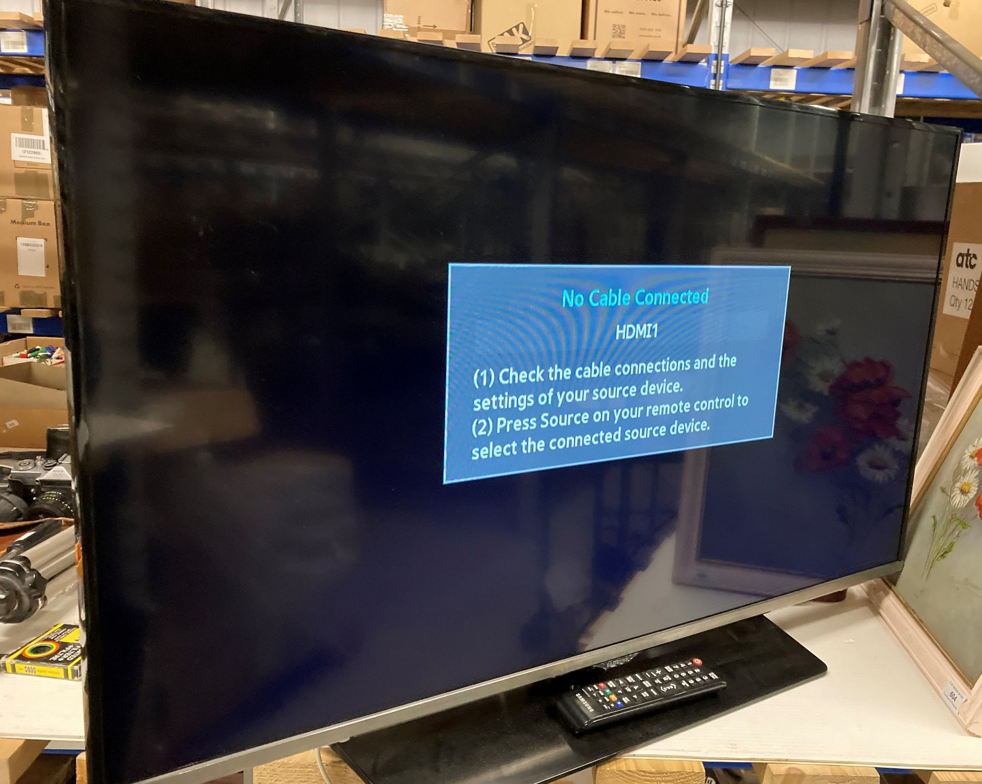 Samsung 40" LED television complete with remote - no power lead (saleroom location: F06)