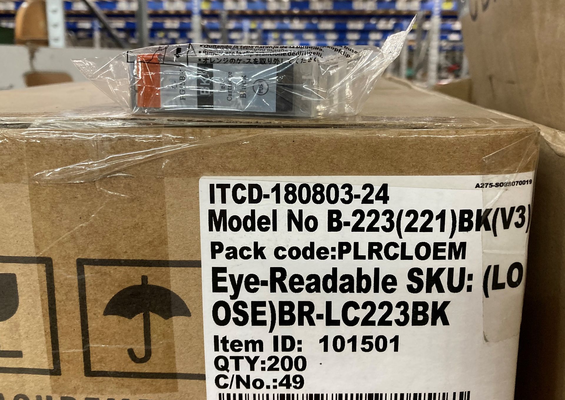 Approximately 1400 x B-223/g-11/e-1594/e-1593 and c-pgi 5bk printer cartridges (7 outer boxes)