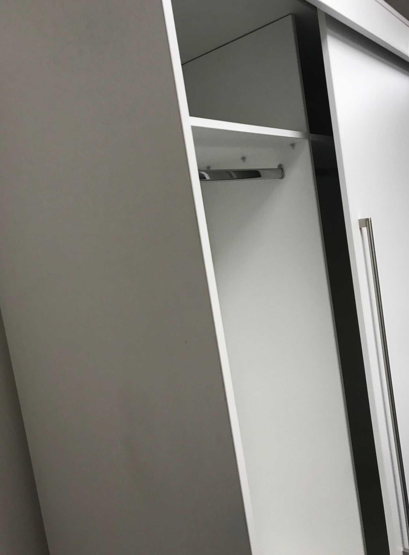 Five sliding mirror wardrobes, solid one piece 15mm back - no fittings handle/handing rail. - Image 3 of 7