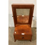 Teak single drawer with swivel mirror top unit - 29cm x 40cm x 59.