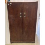 Mahogany gentleman's wardrobe with four internal shelves and hanging space,