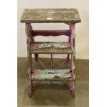 Vintage Pioneer step ladder, painted pink,