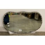 Small kidney shaped wall mirror,