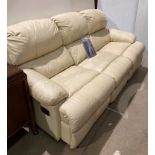 Platinum Linton three seater standard dual rose and recline sofa in Arizona Sand from HSL,