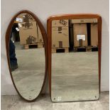 Two teak framed mirrors,