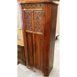 An Old Charm oak single door hall wardrobe,
