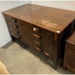 Oak four drawer plan chest,