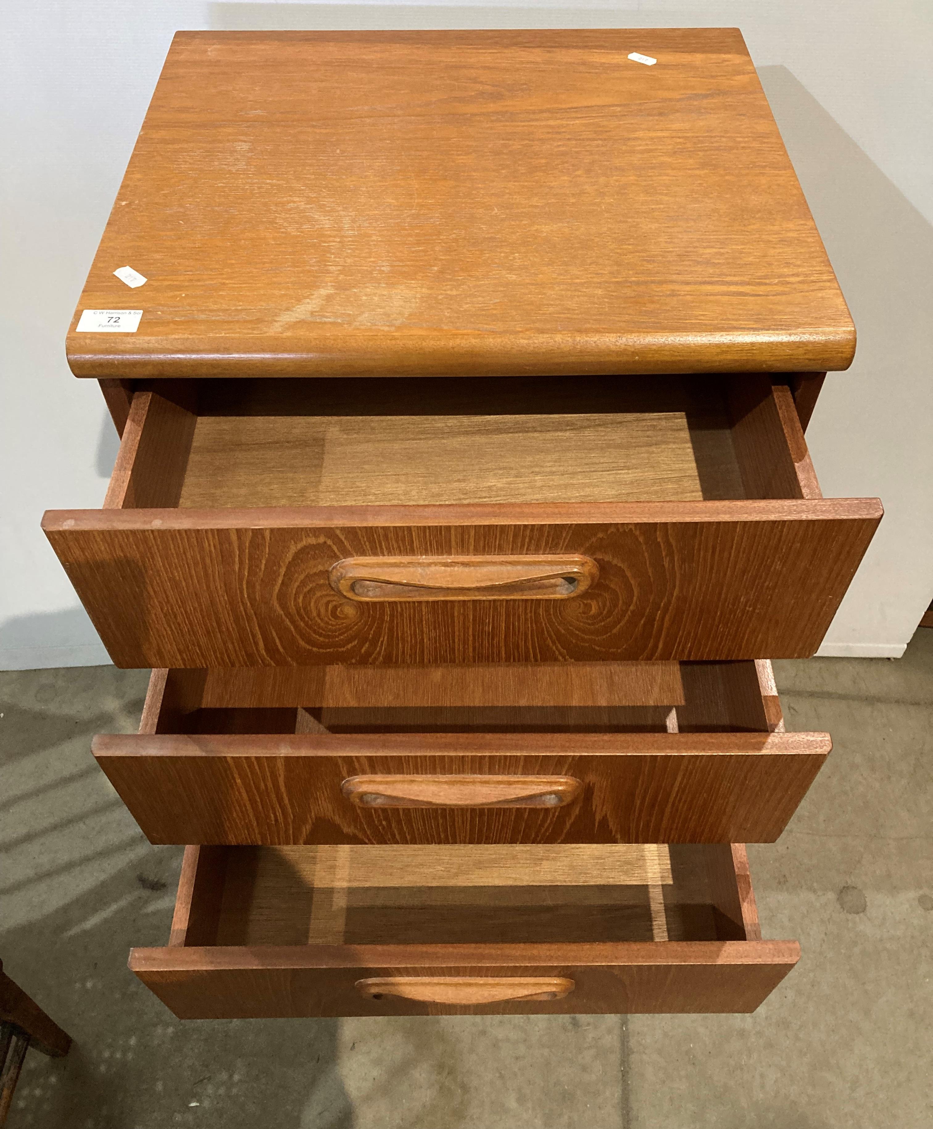 Mid-century teak and teak finish tallboy chest of five drawers, - Image 3 of 3