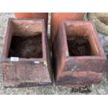 A pair of salt glazed chimney cowls/planters,