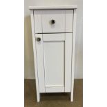Matt white finish single drawer, single door bathroom unit,