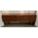 Teak mid-century three drawer, three door sideboard by Avalon, 203.5cm x 43.