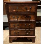 A mahogany four drawer side unit,