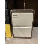 Roneo Vickers brown and beige two drawer filing cabinet (Saleroom location: Kit)