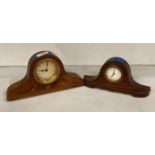 Two small mahogany finish mantel clocks,