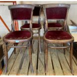 Four bentwood chairs with upholstered seats and backs (two with cracked supports) (Saleroom