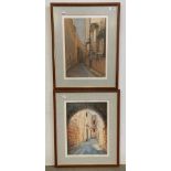 Doris Micaleft, two framed prints 'St Peters Street, Mdina, Malta' and 'St Joseph's Chapel,