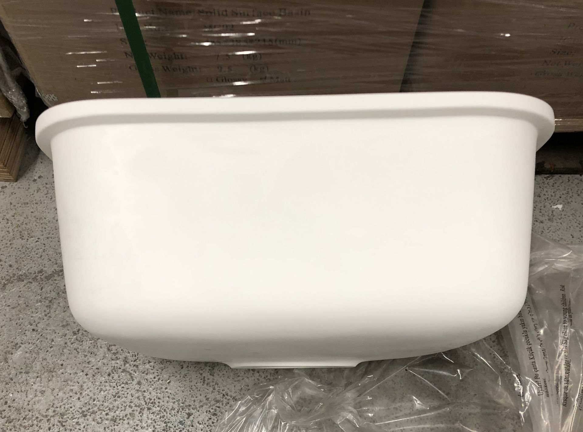 SOLID SURFACE WASH BASIN 485 X 385 X215 (MM) WEIGHT 7. - Image 2 of 3