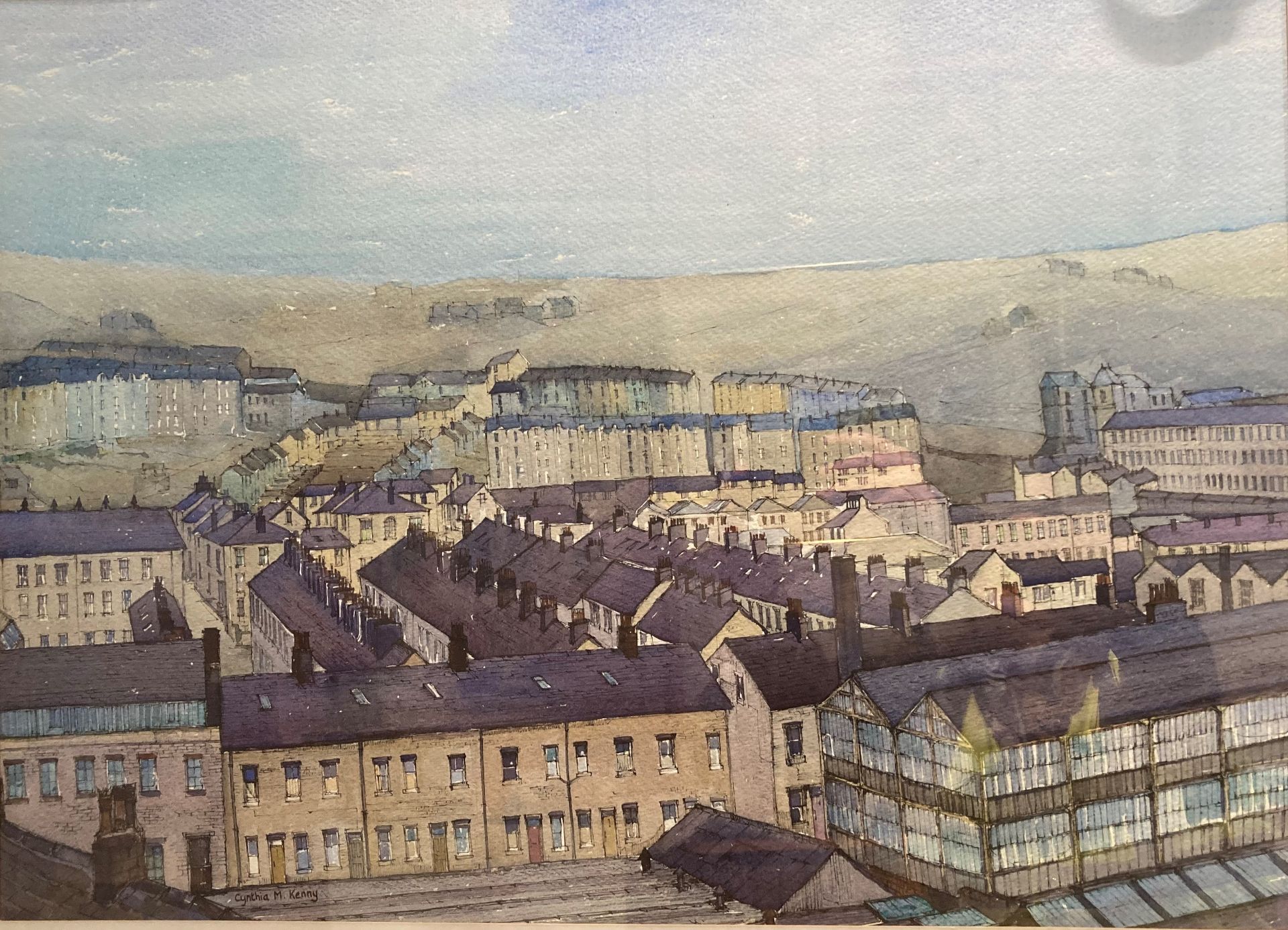 † Cynthia Kenny (1929-2021), 'Townscape III Hebden Bridge', ink and watercolour,