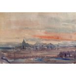 † Cynthia Kenny (1929-2021), 'Midnight Landscape, Myvatn, Iceland I, titled verso, watercolour,