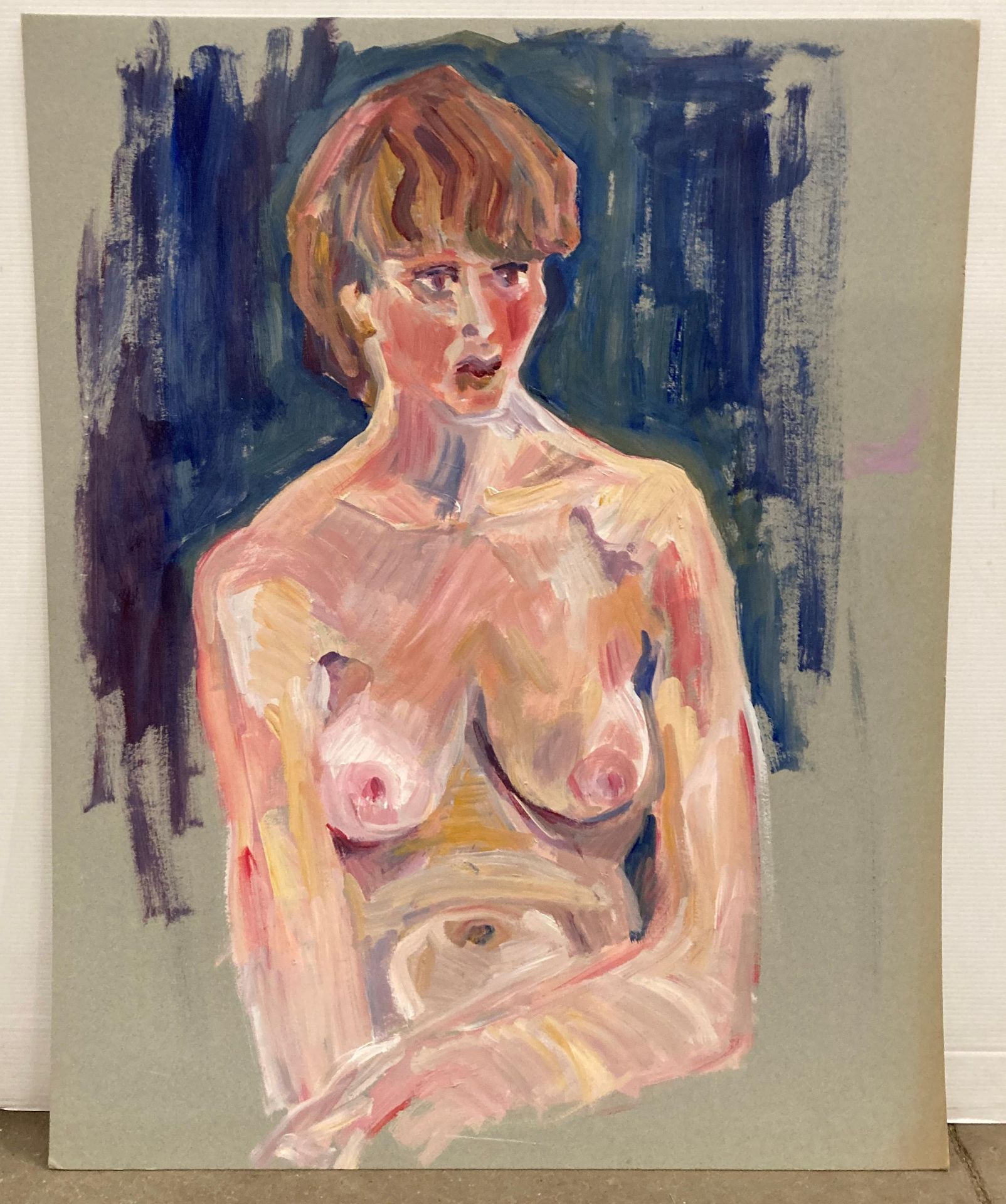 † Cynthia Kenny (1929-2021), three unframed paintings, 'Figure Painting I' and 'Figure Painting II', - Image 8 of 8