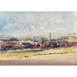 † Cynthia Kenny (1929-2021), 'Cornfields at Walton (Walton Colliery), titled verso, watercolour,