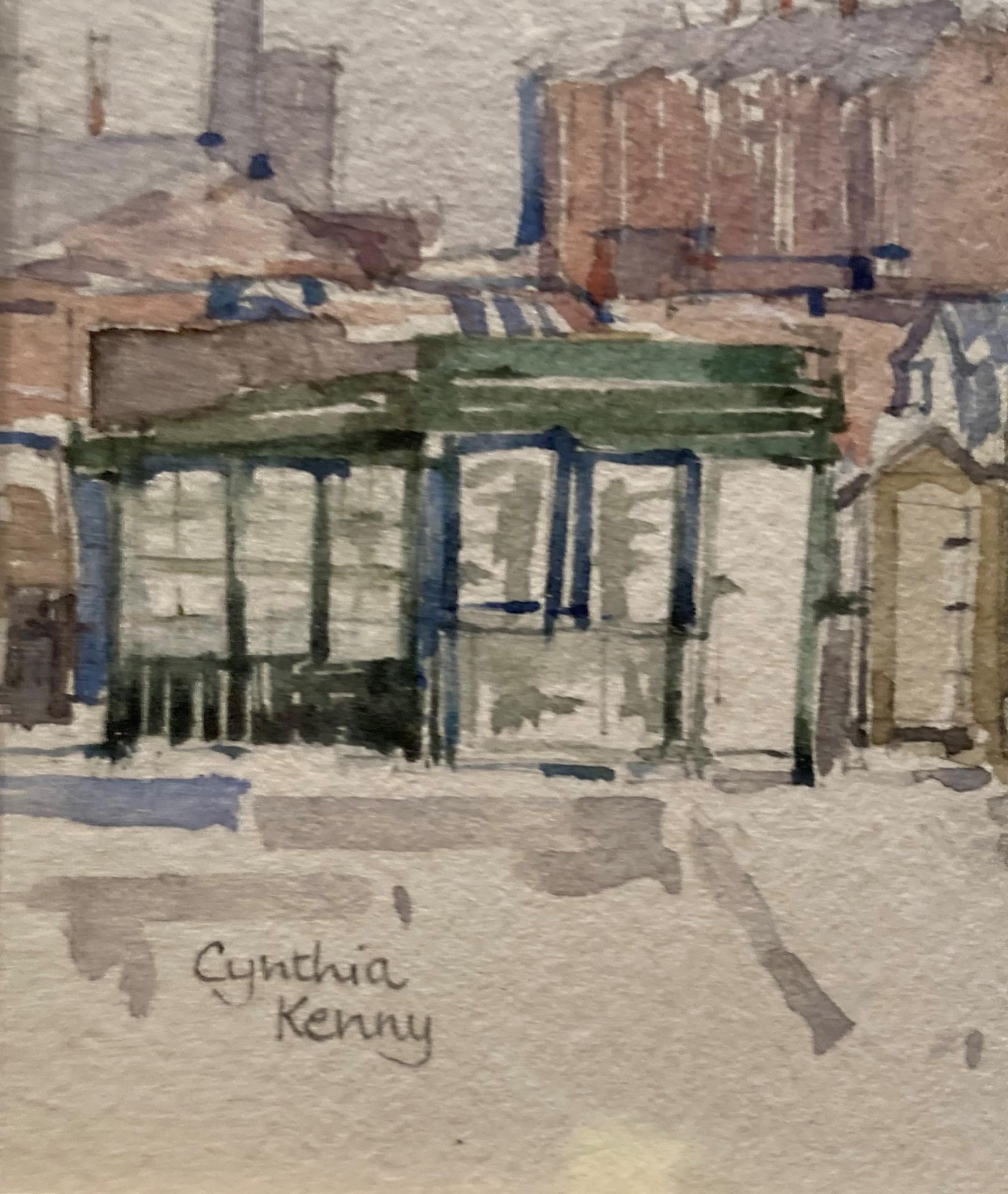 † Cynthia Kenny (1929-2021), 'Allotments in the Snow, Wakefield, 1984', watercolour, - Image 2 of 4
