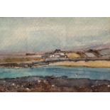 † Cynthia Kenny (1929-2021), 'Sandness, Shetland', titled verso, ink and watercolour,