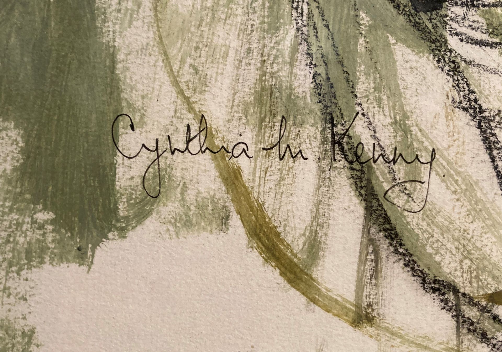 † Cynthia Kenny (1929-2021), 'Fungoid', titled verso, mixed media, image size 55cm x 74cm, - Bild 2 aus 4