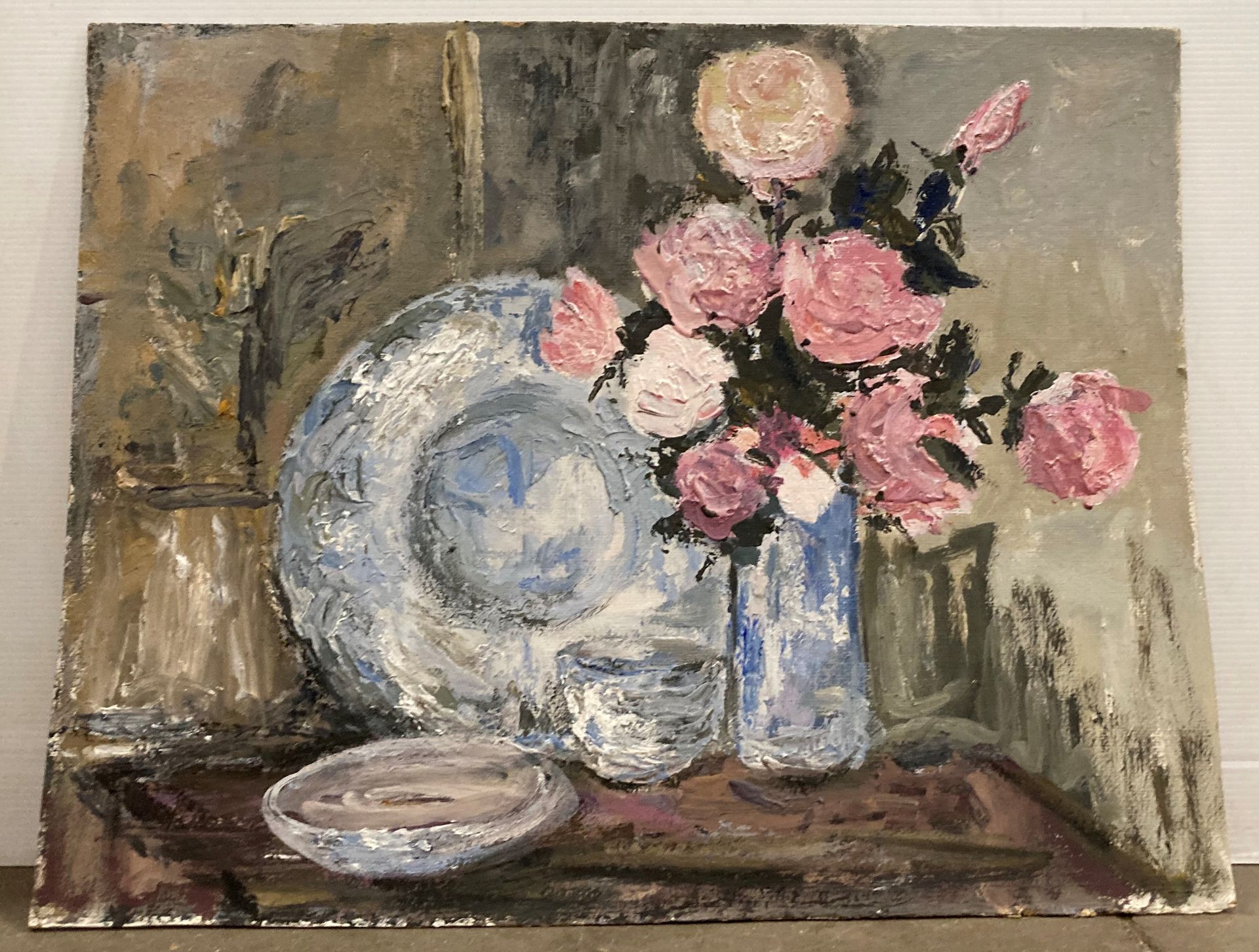 † Cynthia Kenny (1929-2021), three unframed paintings, 'Still life with Peonies, 1975', - Image 4 of 5