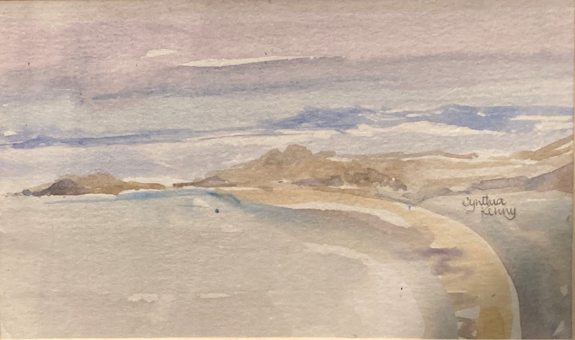 † Cynthia Kenny (1929-2021), 'Landscape at Rhossilli', titled verso, watercolour,