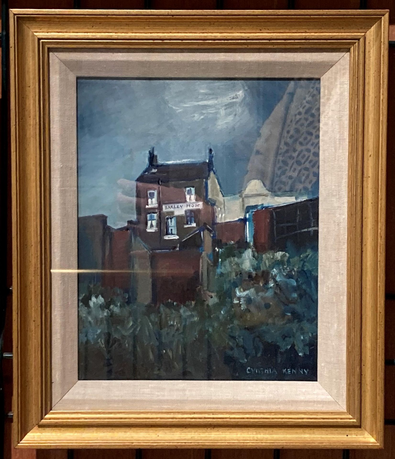 † Cynthia Kenny (1929-2021), 'The Barley Mow, Newcastle-Upon-Tyne 1975', titled verso, oil on board, - Image 3 of 4