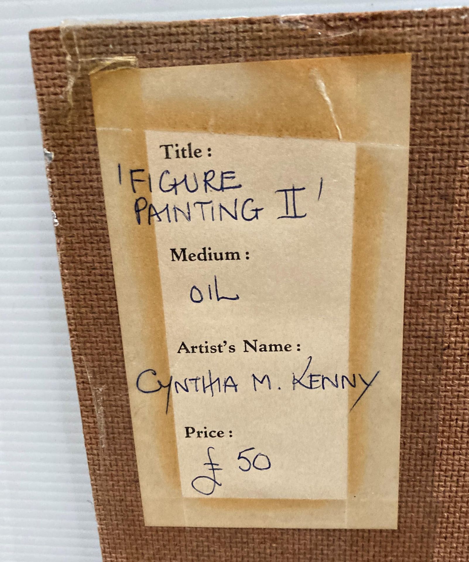 † Cynthia Kenny (1929-2021), three unframed paintings, 'Figure Painting I' and 'Figure Painting II', - Image 7 of 8