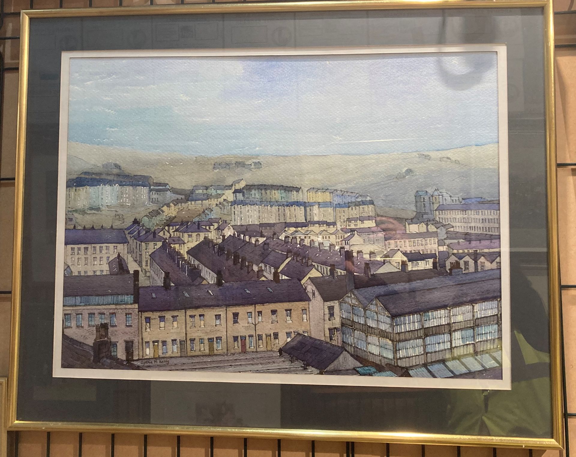 † Cynthia Kenny (1929-2021), 'Townscape III Hebden Bridge', ink and watercolour, - Image 3 of 4