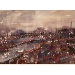 † Cynthia Kenny (1929-2021), 'Elland Townscape/Evening Landscape at Elland, West Yorkshire, 1973?',