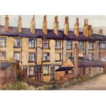 † Cynthia Kenny (1929-2021), 'Dwellings at Dewsbury 1975', titled verso, ink and watercolour,