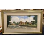 Derek Grunwell, framed watercolour, 'Wentworth Village',