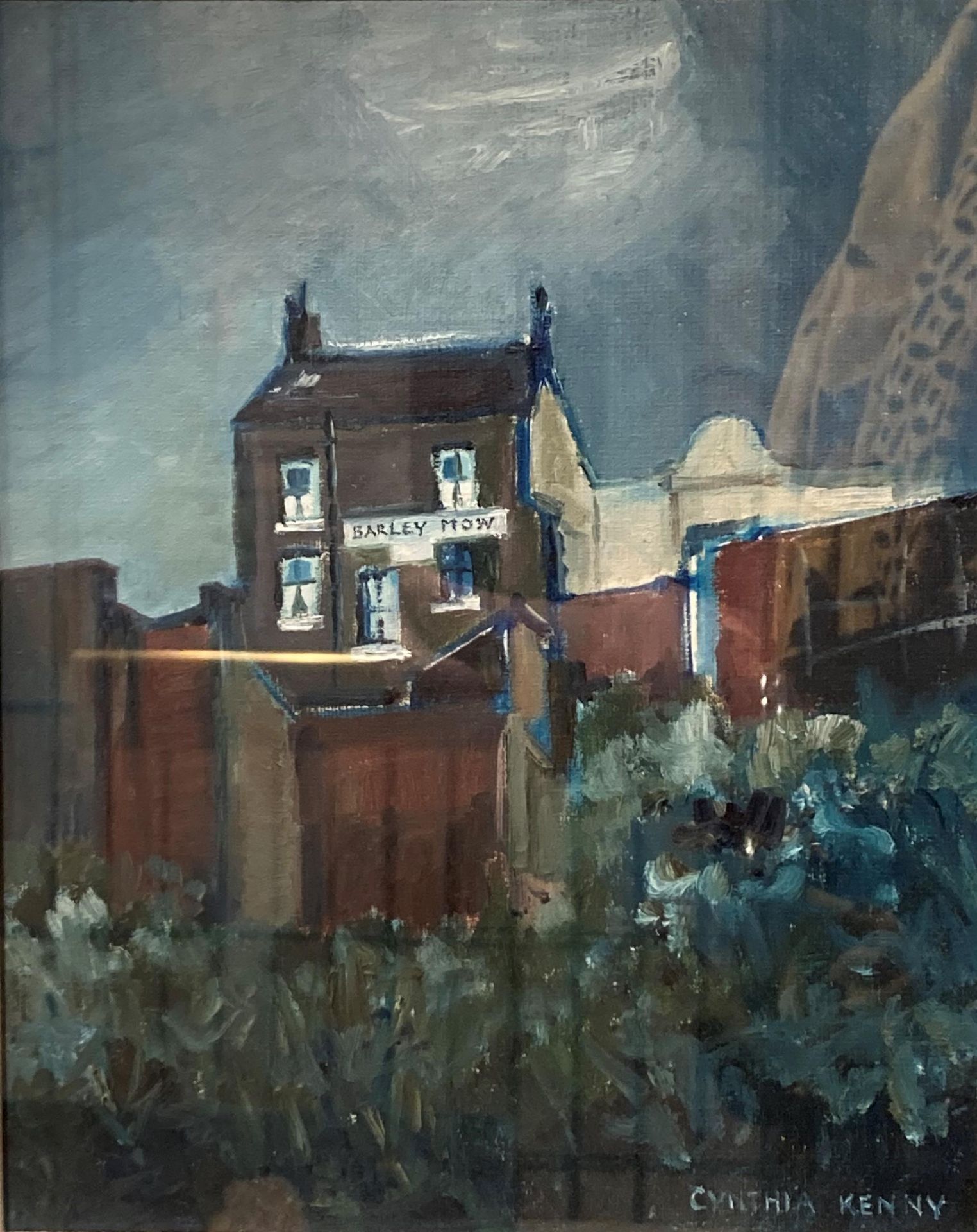 † Cynthia Kenny (1929-2021), 'The Barley Mow, Newcastle-Upon-Tyne 1975', titled verso, oil on board,