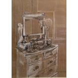 † Cynthia Kenny (1929-2021), 'The Dressing Table', titled verso, ink and chalk,