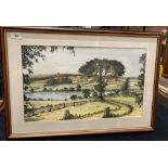 Derek Grunwell, framed watercolour, 'Wentworth Lakes from Greasbrough',