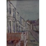 † Cynthia Kenny (1929-2021), 'Terrace at Llanelli 1982', titled verso, watercolour and pencil,