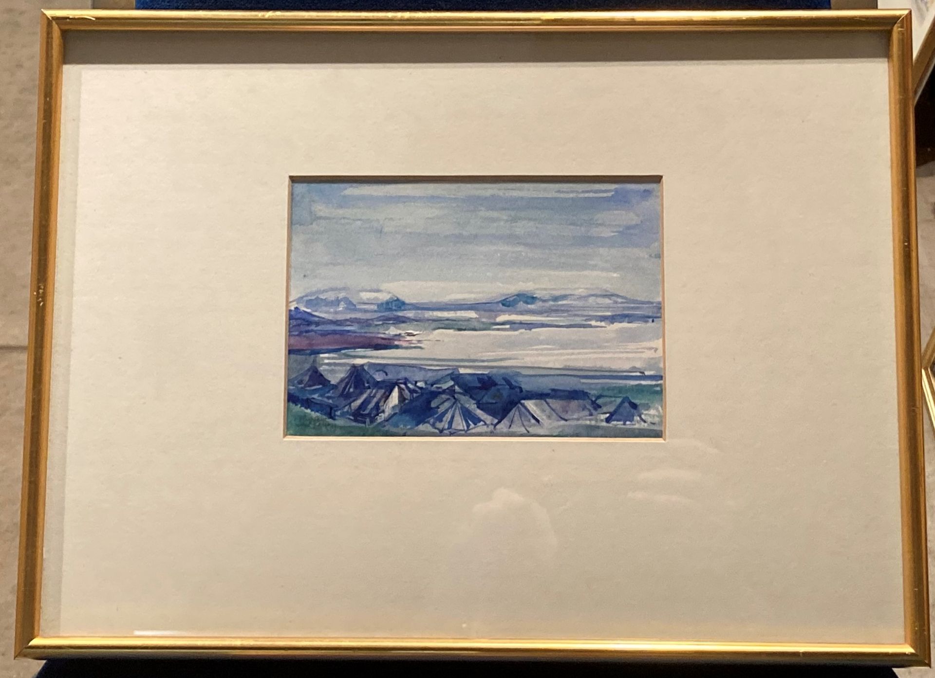 † Cynthia Kenny (1929-2021), 'Tents at Myvatn, Iceland, 1981, watercolour, image size 12cm x 17cm, - Image 3 of 5