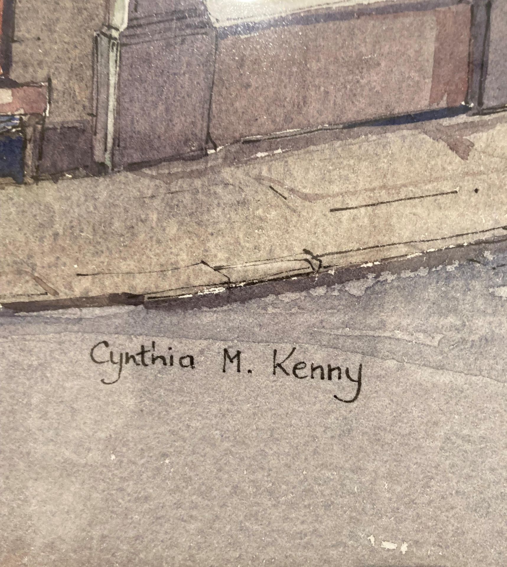 † Cynthia Kenny (1929-2021), 'Corner Shop, Belle Vue, Wakefield, 1976, ink and watercolour, - Image 2 of 5