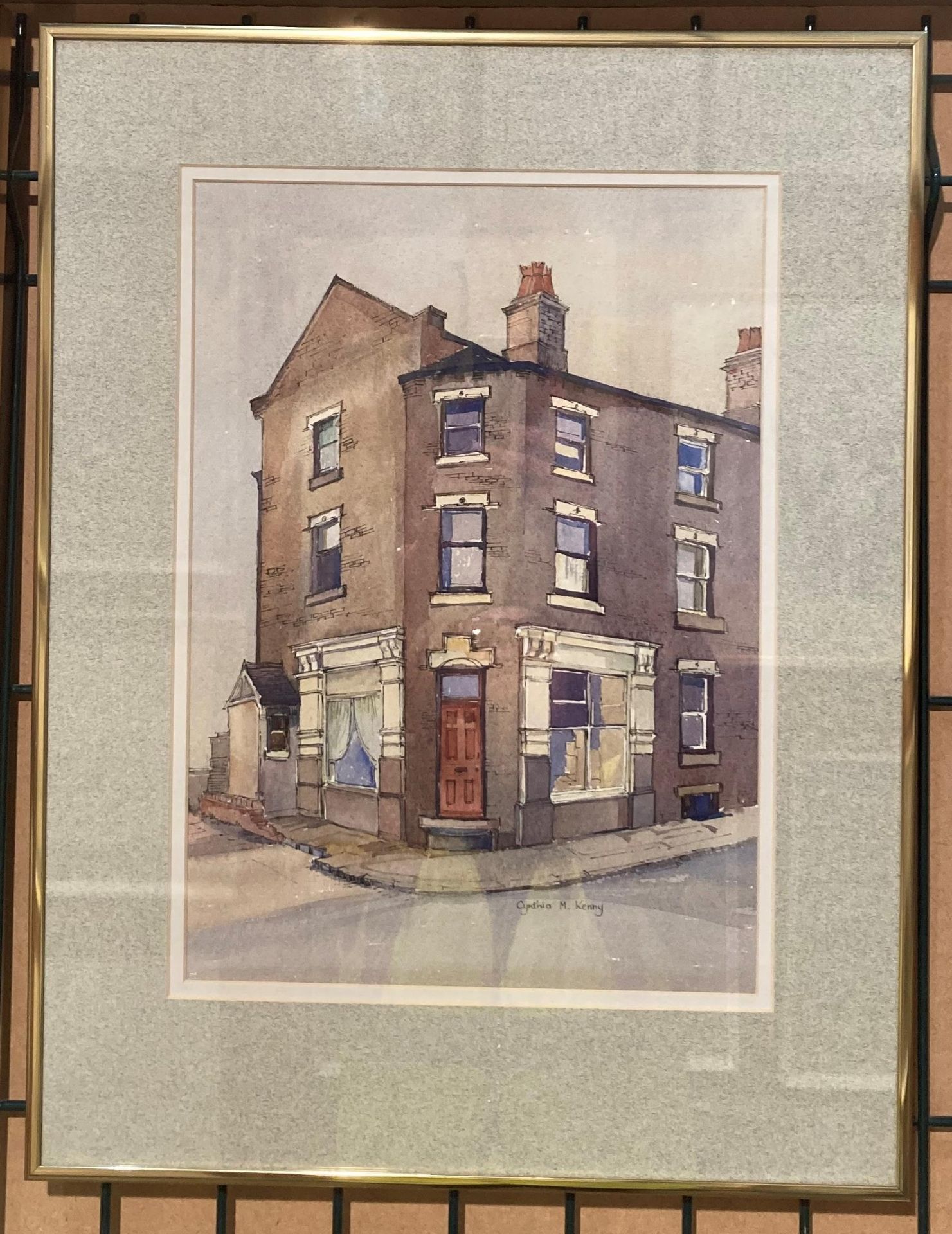 † Cynthia Kenny (1929-2021), 'Corner Shop, Belle Vue, Wakefield, 1976, ink and watercolour, - Image 3 of 5