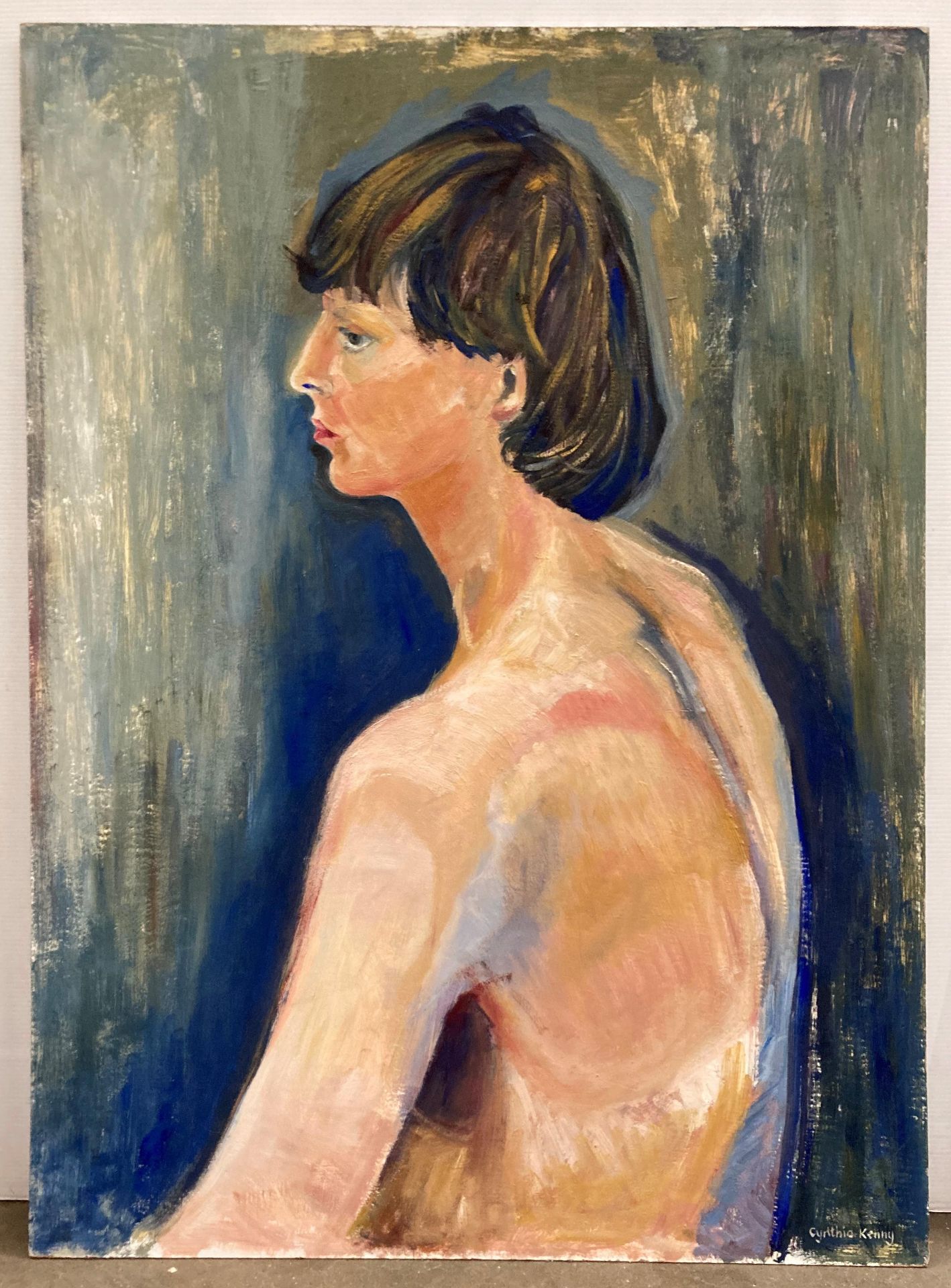 † Cynthia Kenny (1929-2021), three unframed paintings, 'Figure Painting I' and 'Figure Painting II', - Image 5 of 8