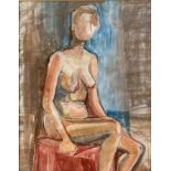 † Cynthia Kenny (1929-2021), 'Nude - Anonymous', titled verso, pencil, watercolour and pastel,