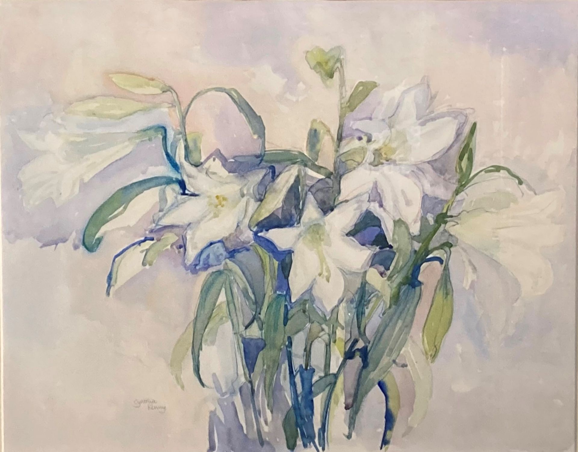 † Cynthia Kenny (1929-2021), 'Flower of the Holy Writ 1995', titled verso, watercolour and pastel,