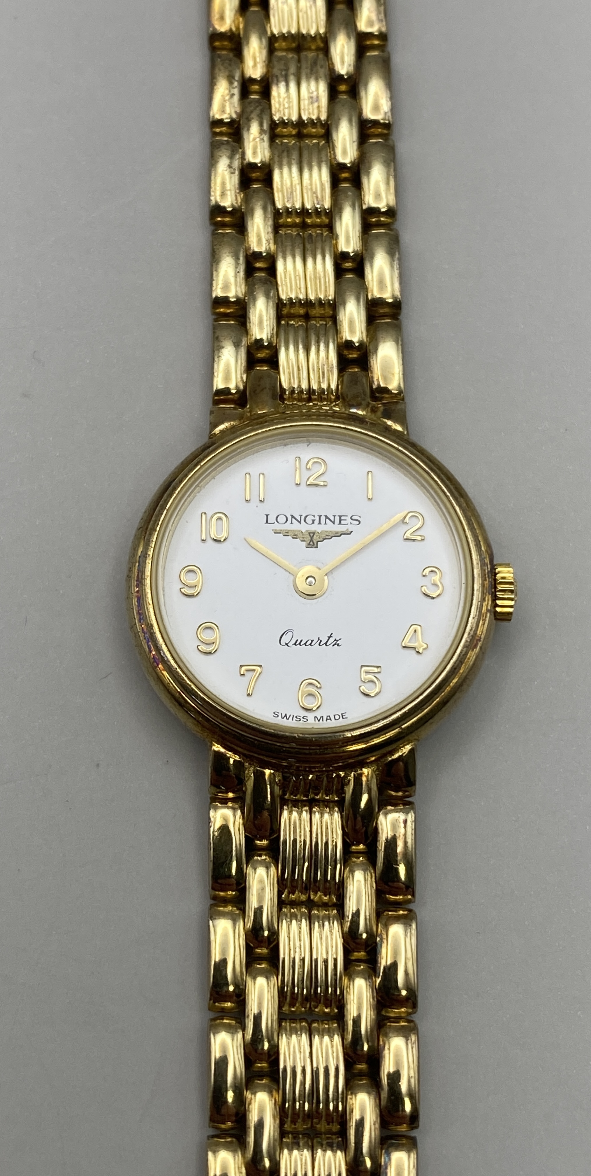 Lady's Longines 9ct Gold Bracelet Dress Watch with unusual clock face showing 2 x'9' instead of '8' - Image 6 of 14
